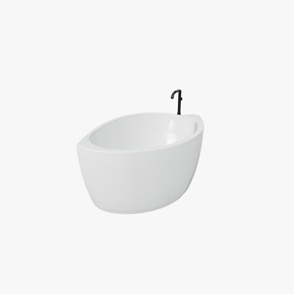 Elegant White Bathtub model pack